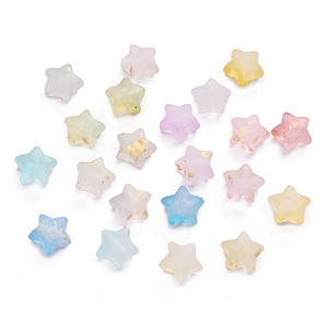 10x9mm acrylic star beads with gold foil for DIY handmade jewelry and craft projects