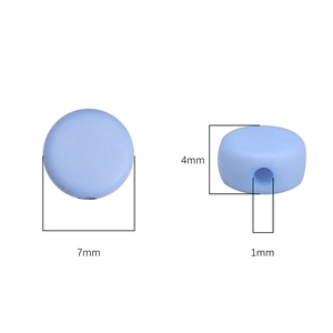 Perles en acrylique bleu clair mat 7x4mm plates et rondes pour fabrication bijoux DIY