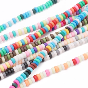 Colorful 6x3mm flat heishi clay beads strands for DIY bohemian jewelry making