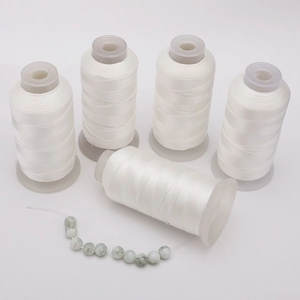 Five rolls of premium white braided nylon cord for DIY jewelry and beaded bracelets