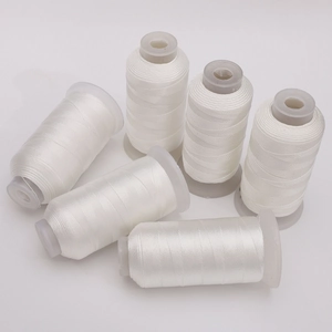 Set of six spools of premium white 6-strand nylon cord for handmade jewelry weaving