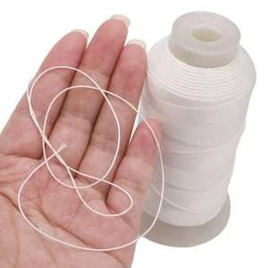 White 6-ply braided nylon cord roll for handmade bracelets and beaded jewelry making