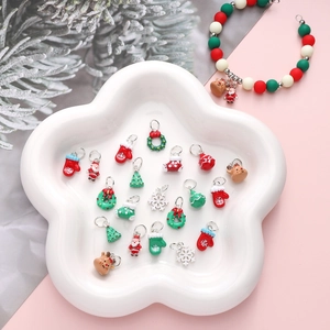 Christmas DIY alloy charms set with Santa Claus and wreath pendants for jewelry making