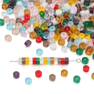 Colorful Glass Rondelle Beads Transparent Translucent Disc Spacer Beads For DIY Bracelet Necklace Jewelry Making Handmade Accessories