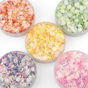DIY sequin set with star and heart shapes in five colors for earring making
