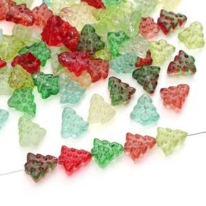 Colorful 15x16mm Christmas tree glass beads for creative DIY jewelry and craft making