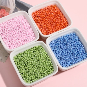 Colorées Perles de Rocaille en Verre Glacées à l'Huile DIY Création de Bijoux Perles en Vrac Rondes pour Bracelet Collier Accessoires