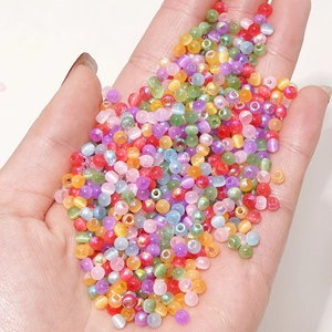 Perles de verre œil de chat aurora 4mm pour bijoux DIY et bracelets faits à la main