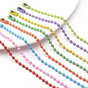 Colorful painted iron ball chains with connectors for DIY crafts and keychains