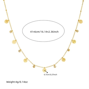 Dettaglio della collana albero della vita dorata con lunghezza regolabile 41cm e 6cm
