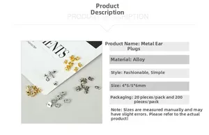 Macro view of alloy metal butterfly earring backs in gold and silver finishes