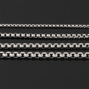Polished silver square box chain in four varied thicknesses for men jewelry designs
