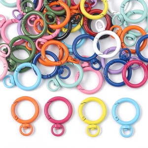Bunte Legierung Lack Schwenkbar Federring Schnalle Für DIY Schlüsselanhänger Schmuck Runde Tasche Hängen Anschlüsse Zubehör