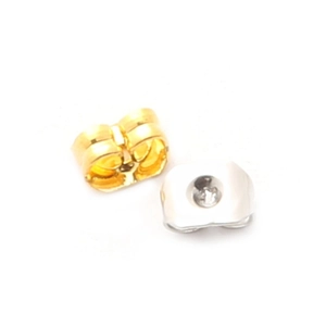 Butterfly style metal earring backs in gold and silver plating for DIY jewelry making