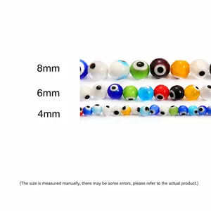 Perline colorate occhio di vetro per gioielli fai da te in dimensioni 4mm 6mm e 8mm