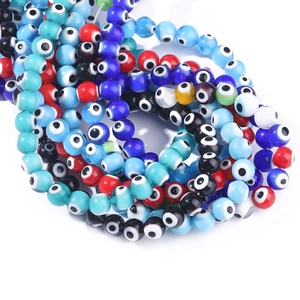 Perles en verre œil grec colorées pour la fabrication de bijoux et de bracelets DIY