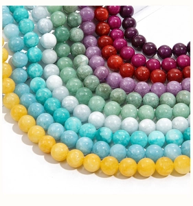 Vibrant 8-10mm colorful round semi-precious stone beads for DIY jewelry making