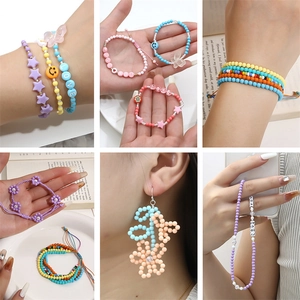 Set da 24 scomparti di perline acriliche macaron 4mm per braccialetti fai-da-te e gioielli