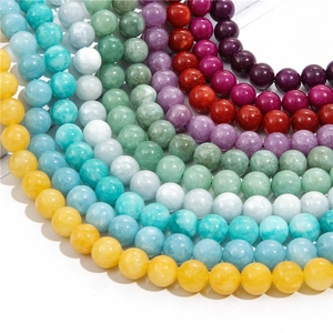 Vibrant 8-10mm polished natural round stone beads for DIY jewelry making and bracelets