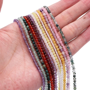 Multiple strands of 2-4mm natural gemstone round beads for DIY jewelry making