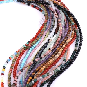 Polished natural stone beads collection with tiger eye and agate for jewelry making
