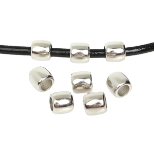 Polished silver CCB cylinder big hole beads for DIY jewelry and necklace crafting