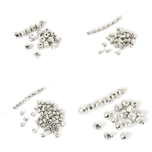 Zilveren geometrische CCB-tussenkraaltjes voor DIY-sieraden in diverse vormen