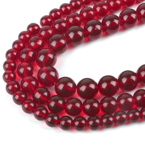 Round Dark Red Glass Beads Garnet Style Loose Spacer Beads For DIY Necklace Bracelet Earring Jewelry Making Crafts Accessories