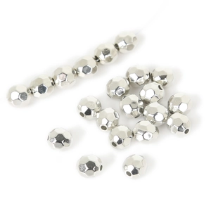 Gefacetteerde zilveren CCB losse kralen met gaten voor DIY sieraden maken