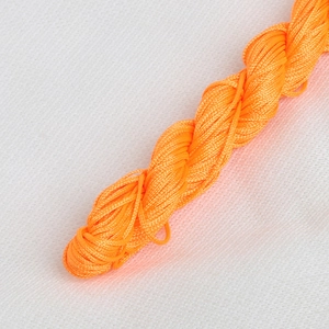 Cordon tressé torsadé orange vif pour bijoux faits main et accessoires de bricolage