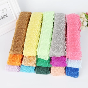 Colorful floral lace ribbon rolls for DIY crafts and clothing accessories decoration