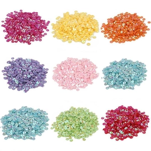 Paillettes tonde e piatte colorate per artigianato fai-da-te e accessori per abbigliamento