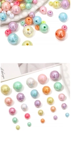 Gedetailleerde vergelijking van maten kleurrijke iriserende acryl kralen voor DIY sieraden