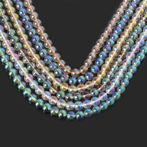 Bunte galvanisierte Glasperlen für DIY Halsketten und Armbänder mit Aurora-Effekt