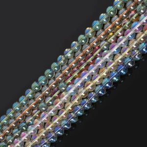 Regenbogenfarbene schillernde Glaskristallperlen für DIY-Schmuck und Armbänder