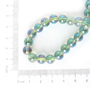 Sphärische 8mm irisierende grüne Glasperlen für DIY-Halsketten und handgemachten Schmuck