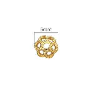 Bijoux DIY perle intercalaire fleur ajourée plaquée or 18K 6mm pour bracelets