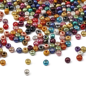 Perles de Rocailles en Verre Multicolores à Éclat Métallique Petites Perles Rondes pour la Fabrication de Bijoux DIY Collier Bracelet Accessoires Matériaux Artisanat