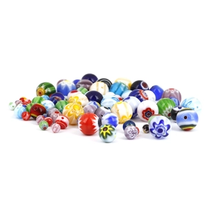 Handmade millefiori glass beads for DIY necklaces and bracelets in vibrant patterns