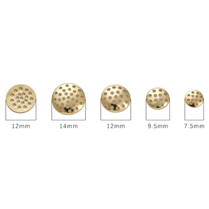 Connecteurs de disque à mailles en laiton doré 14K pour bijoux en cinq tailles