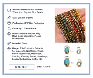 Détail de perles de cristal de verre facettées avec bords dorés pour bijoux DIY