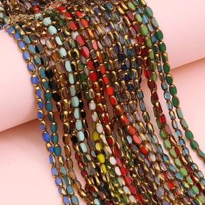 Perles de Cristal en Verre Facettées Ovales Avec Bord Doré Fournitures de Bijoux DIY pour Collier Bracelet Boucles d'Oreilles