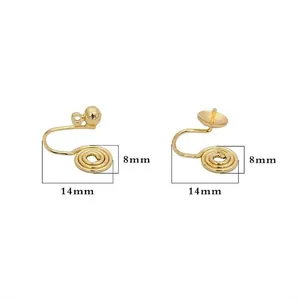 14K gold filled mosquito coil ear clip components for DIY jewelry making 14mm size