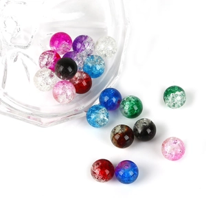 Colorful gradient crackle glass loose beads for DIY jewelry making and bracelets