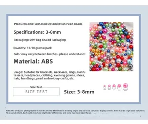 Detailed size chart for 3-8mm ABS no-hole macaron pearls for DIY jewelry and crafts