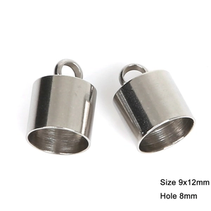 Polished stainless steel tassel caps with 8mm hole for DIY jewelry making