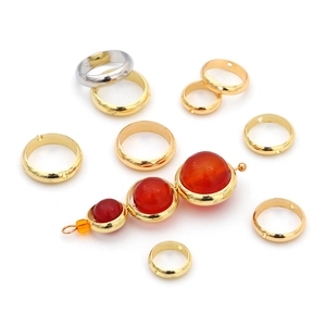 Anelli per gioielli fai-da-te placcati oro 18 carati con perle di corniola per bracciali