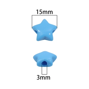 15mm blaue Acryl-Sternperlen mit 3mm Loch für DIY-Schmuckherstellung und Halsketten
