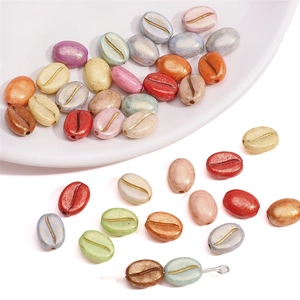 Morandi acryl koffieboon kralen met gouden lijnen voor DIY sieraden maken accessoires