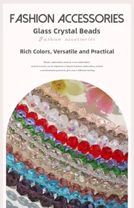 Macro shot of colorful glass crystal rondelle beads for DIY jewelry and crafts making